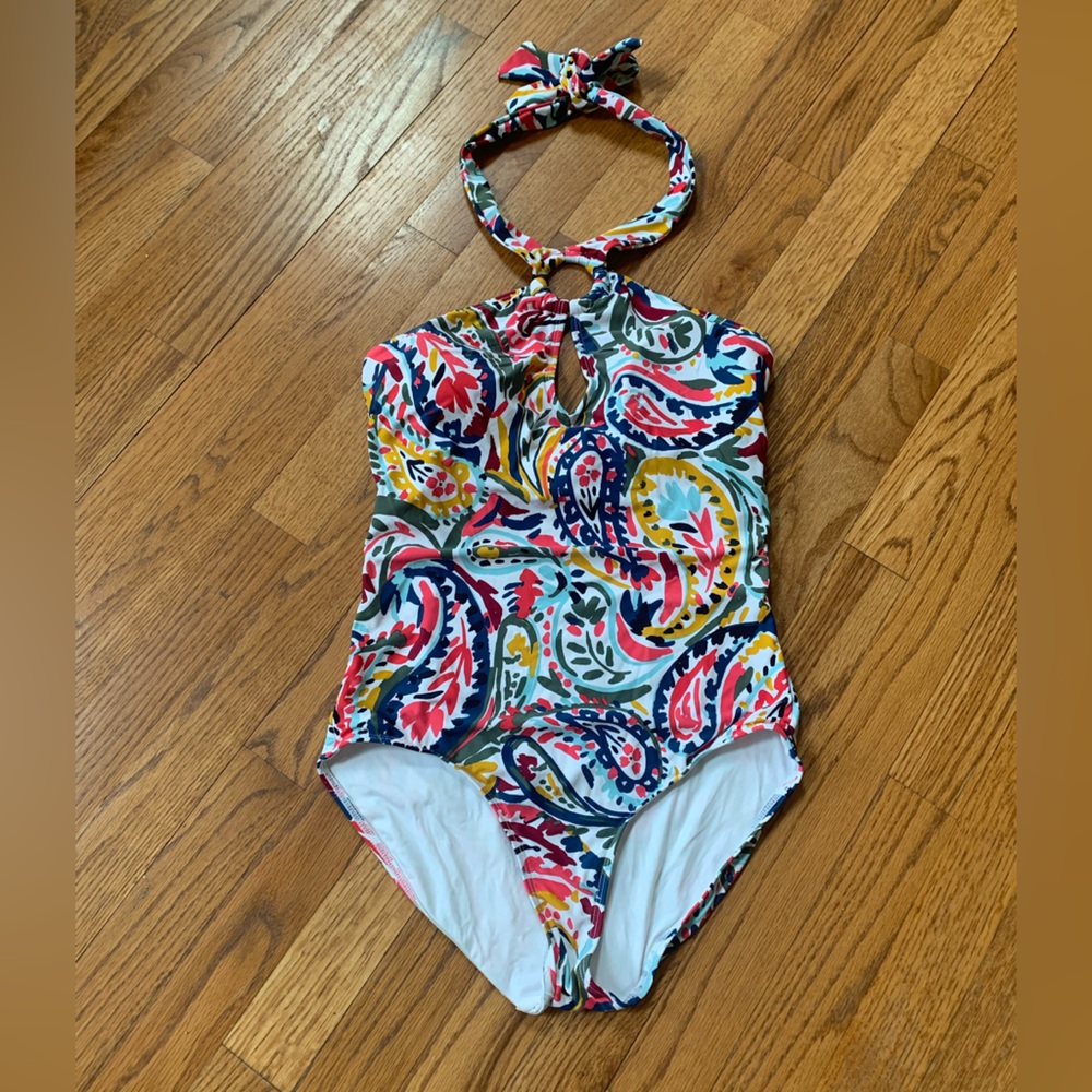 Anne Cole Colorful Paisley Halter One Piece Swimsuit